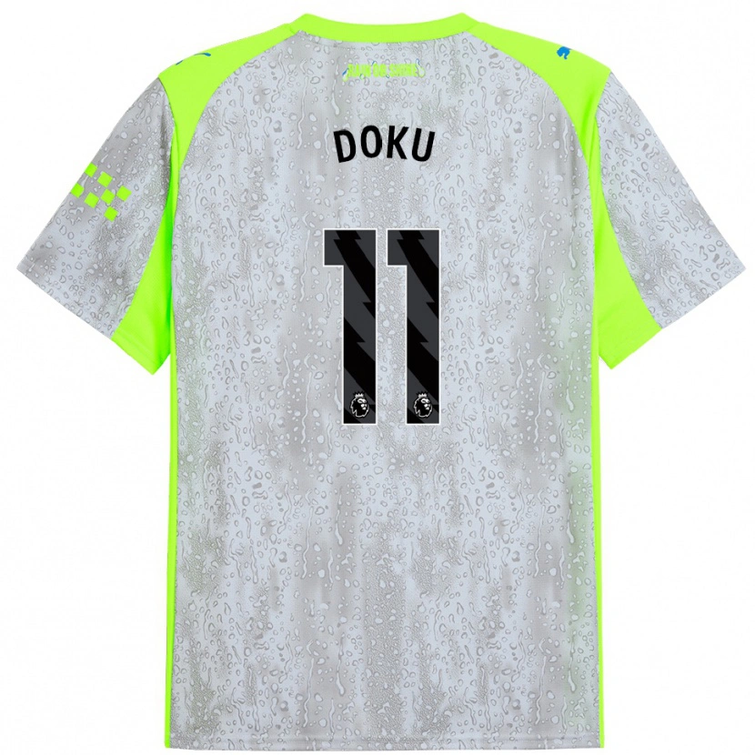 Danxen Men Jérémy Doku #11 Gray Yellow Third Jersey 2025/26 T-Shirt