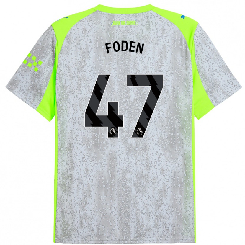 Danxen Men Phil Foden #47 Gray Yellow Third Jersey 2025/26 T-Shirt