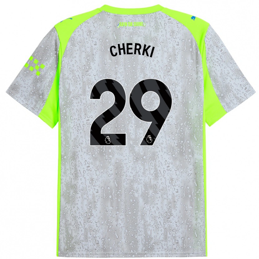 Danxen Men Rayan Cherki #29 Gray Yellow Third Jersey 2025/26 T-Shirt