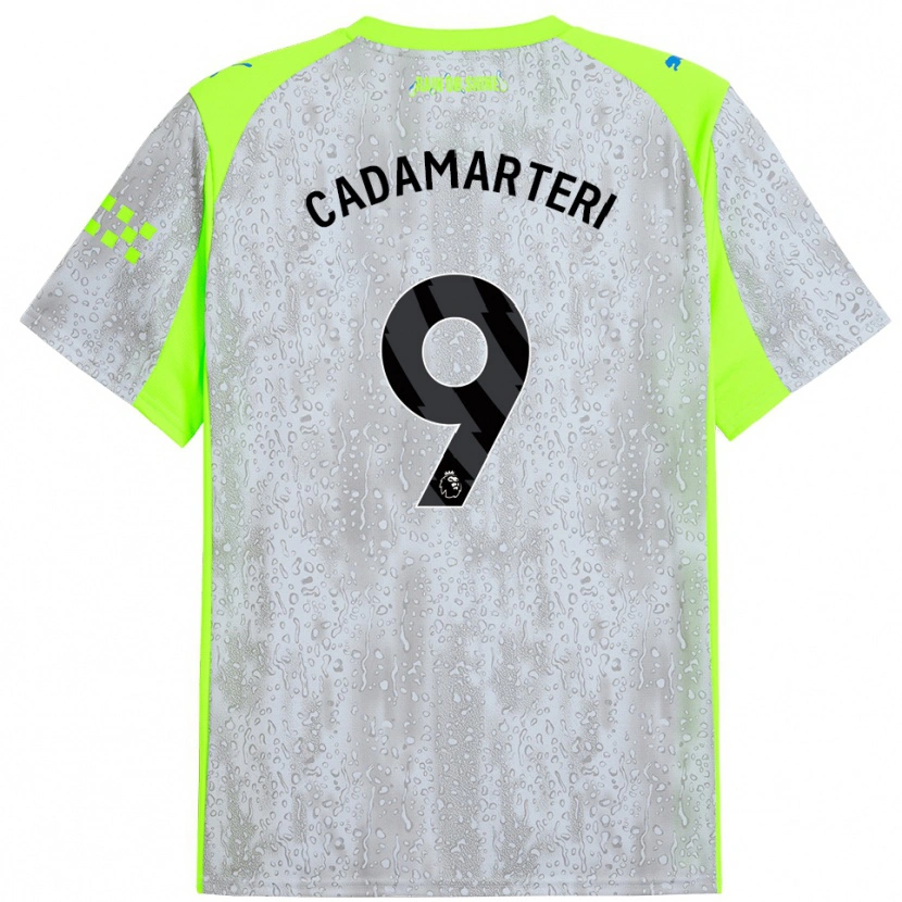 Danxen Men Caelan Cadamarteri #9 Gray Yellow Third Jersey 2025/26 T-Shirt