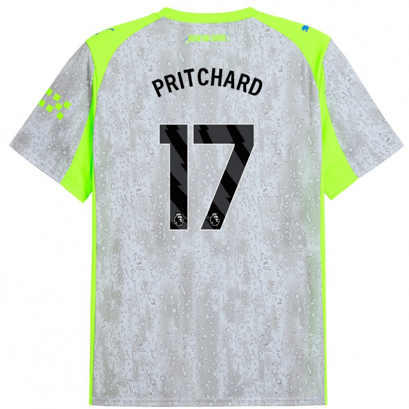 Danxen Men Poppy Pritchard #17 Gray Yellow Third Jersey 2025/26 T-Shirt
