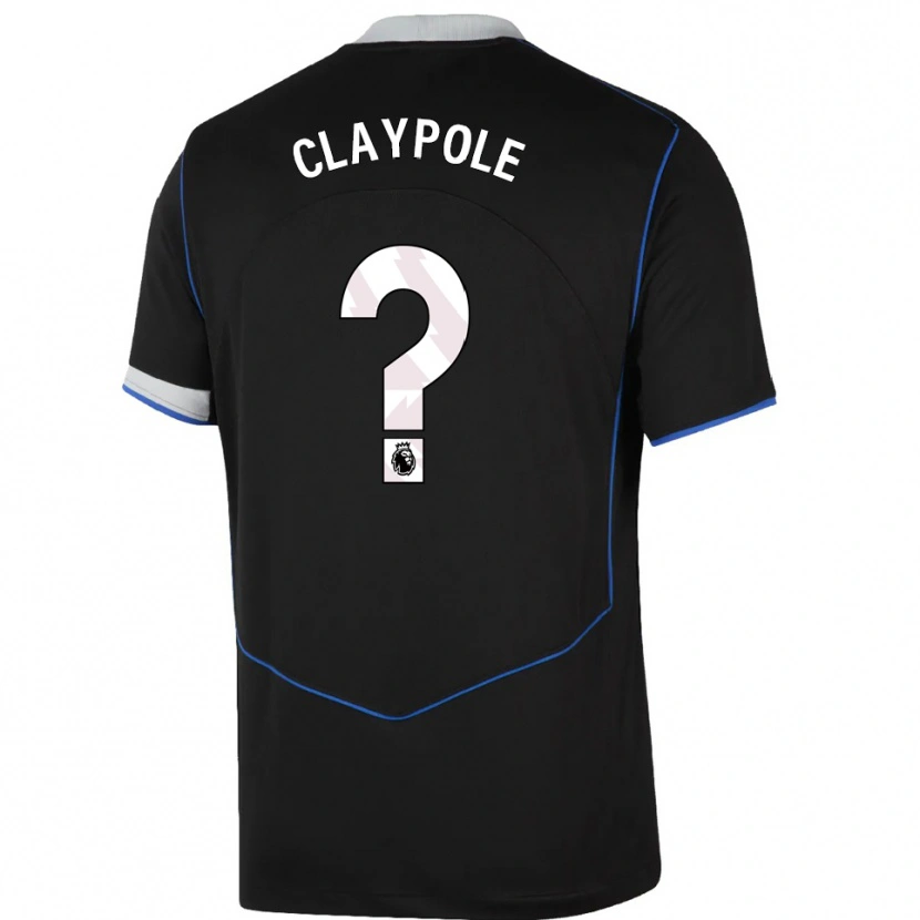 Danxen Men Aimee Claypole #0 Black Blue Silver Third Jersey 2025/26 T-Shirt