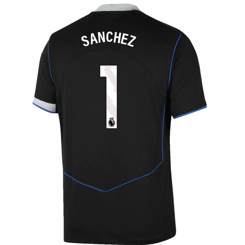 Danxen Men Robert Sánchez #1 Black Blue Silver Third Jersey 2025/26 T-Shirt