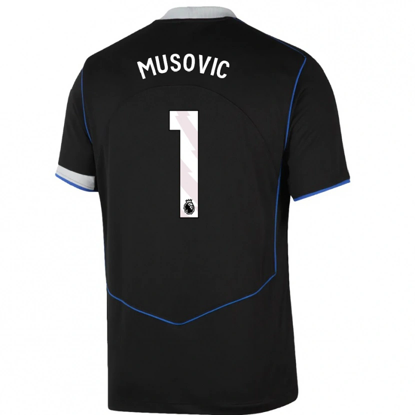 Danxen Men Zecira Musovic #1 Black Blue Silver Third Jersey 2025/26 T-Shirt