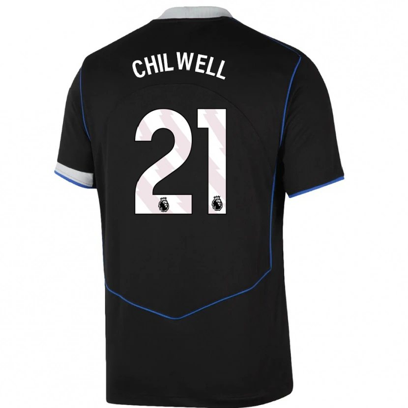 Danxen Men Ben Chilwell #21 Black Blue Silver Third Jersey 2025/26 T-Shirt