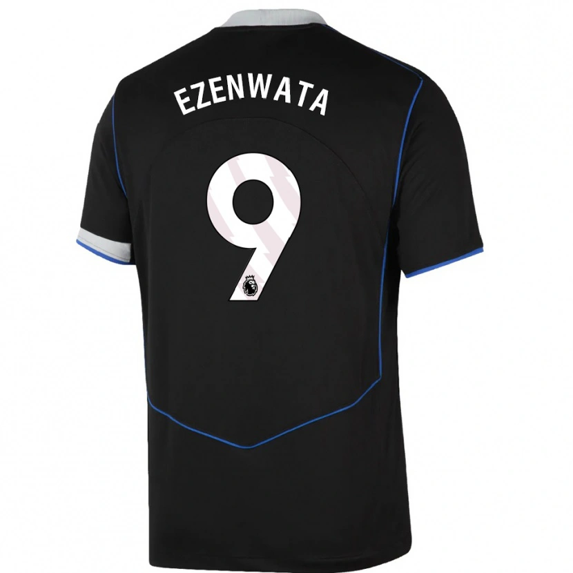 Danxen Men Chizaram Ezenwata #9 Black Blue Silver Third Jersey 2025/26 T-Shirt