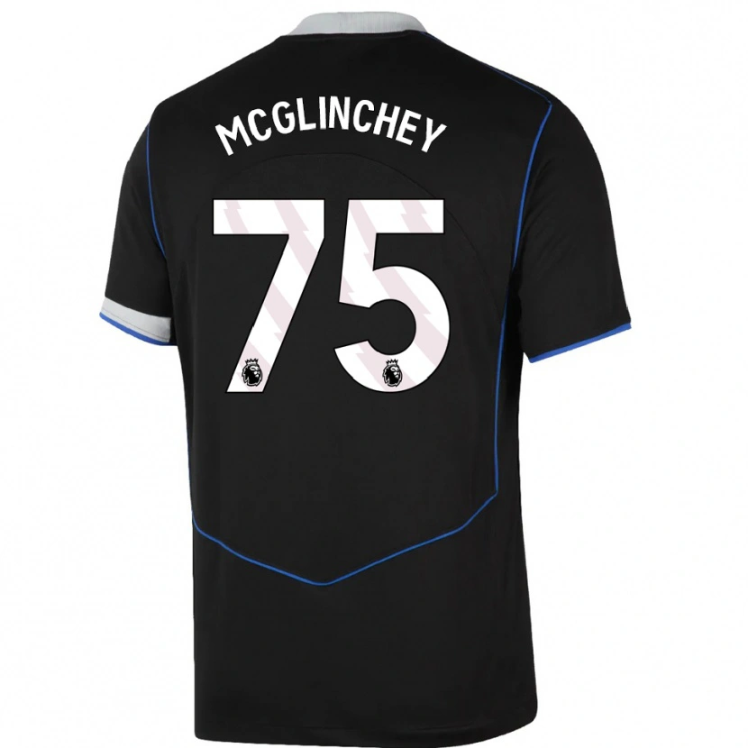 Danxen Men Harry Mcglinchey #75 Black Blue Silver Third Jersey 2025/26 T-Shirt