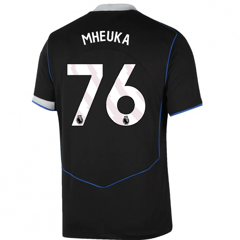 Danxen Men Shumaira Mheuka #76 Black Blue Silver Third Jersey 2025/26 T-Shirt
