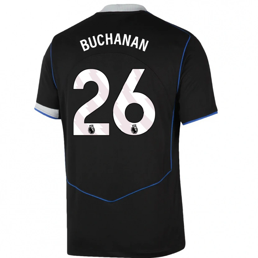 Danxen Men Kadeisha Buchanan #26 Black Blue Silver Third Jersey 2025/26 T-Shirt