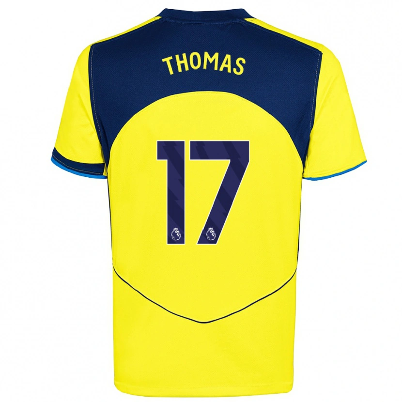 Danxen Men Martha Thomas #17 Yellow Navy Third Jersey 2025/26 T-Shirt