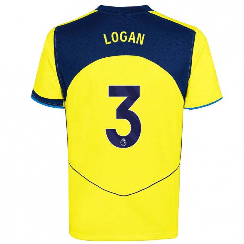 Danxen Men Calum Logan #3 Yellow Navy Third Jersey 2025/26 T-Shirt