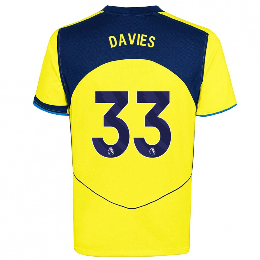Danxen Men Ben Davies #33 Yellow Navy Third Jersey 2025/26 T-Shirt
