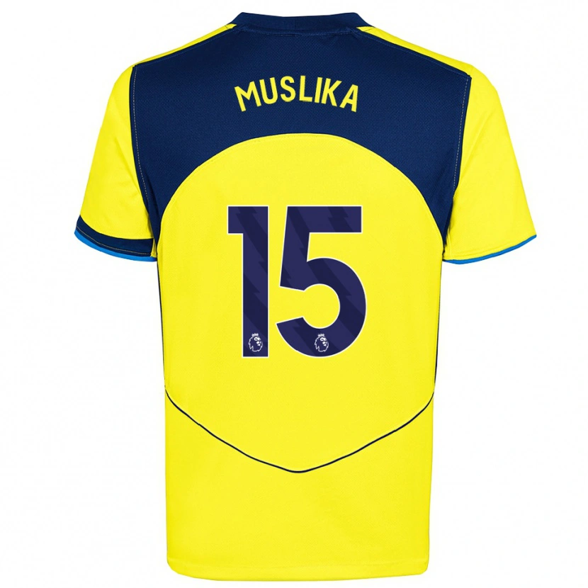 Danxen Men Armend Muslika #15 Yellow Navy Third Jersey 2025/26 T-Shirt