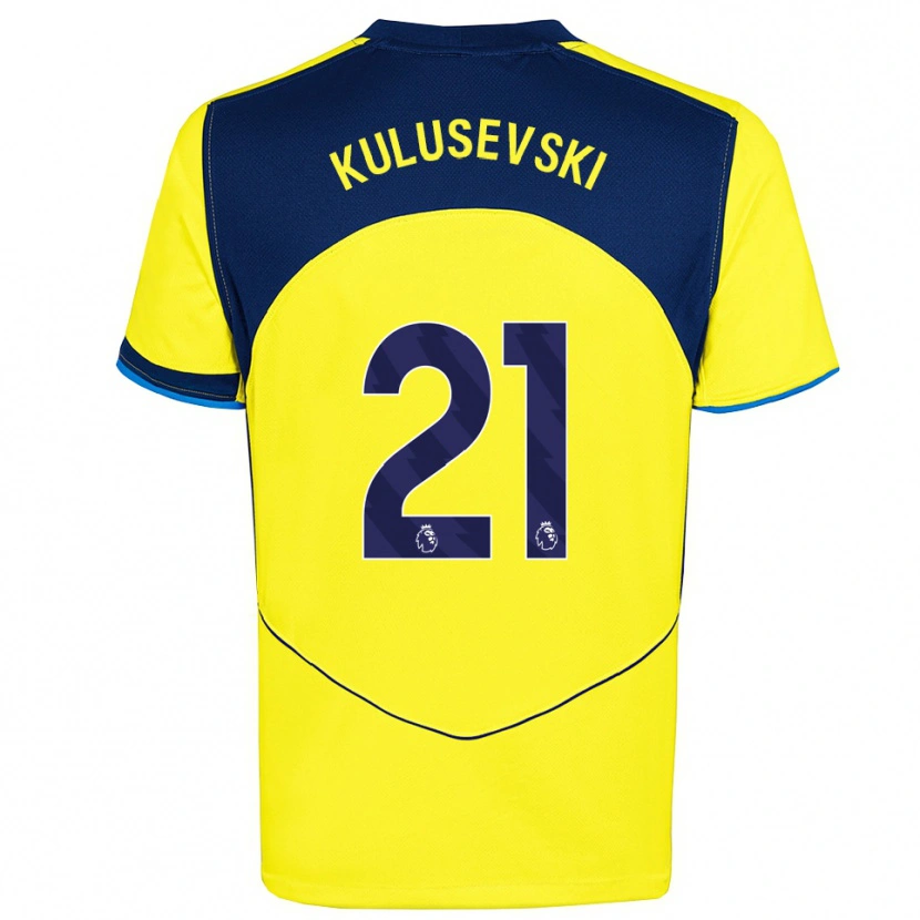 Danxen Men Dejan Kulusevski #21 Yellow Navy Third Jersey 2025/26 T-Shirt