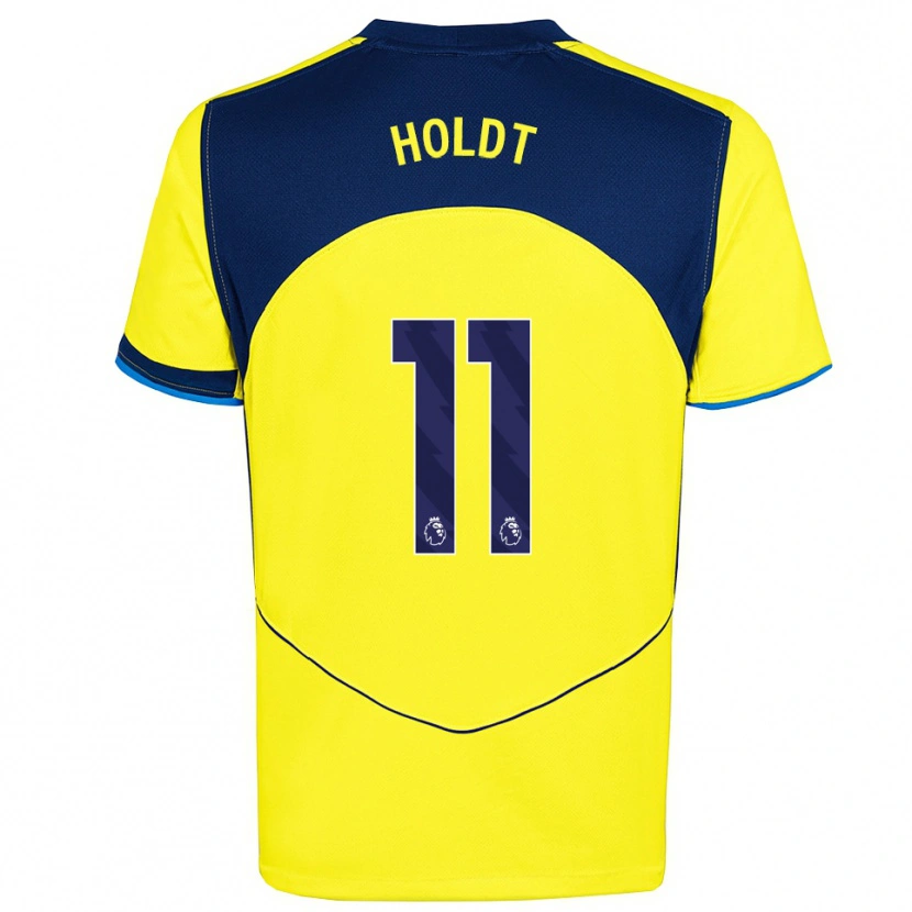 Danxen Men Olivia Holdt #11 Yellow Navy Third Jersey 2025/26 T-Shirt
