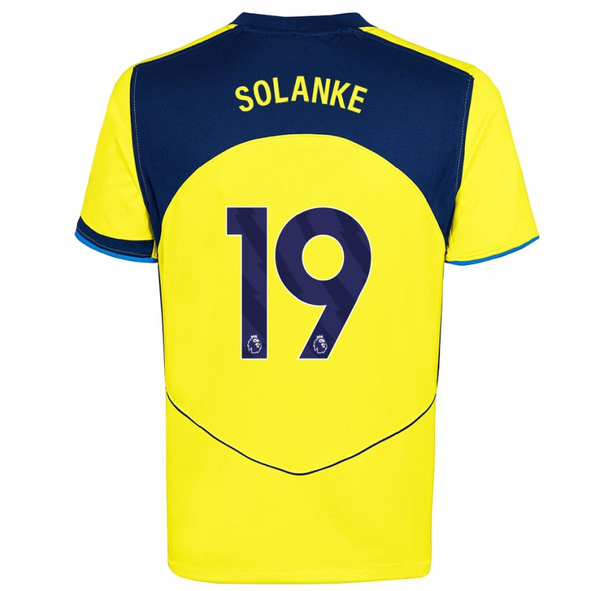 Danxen Men Dominic Solanke #19 Yellow Navy Third Jersey 2025/26 T-Shirt