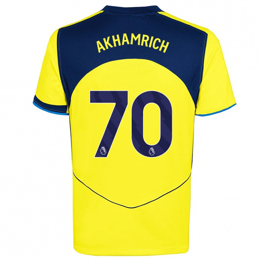 Danxen Men Yusuf Akhamrich #70 Yellow Navy Third Jersey 2025/26 T-Shirt
