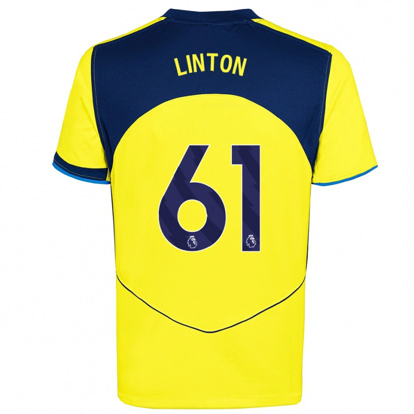 Danxen Men Jahziah Linton #61 Yellow Navy Third Jersey 2025/26 T-Shirt
