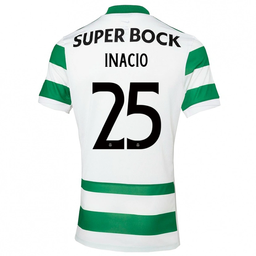 Danxen Women Gonçalo Inácio #25 Green White Home Jersey 2025/26 T-Shirt