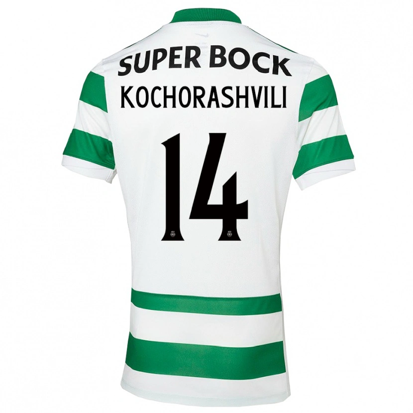 Danxen Women Giorgi Kochorashvili #14 Green White Home Jersey 2025/26 T-Shirt