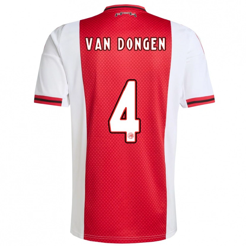 Danxen Women Bram Van Dongen #4 Red White Home Jersey 2025/26 T-Shirt