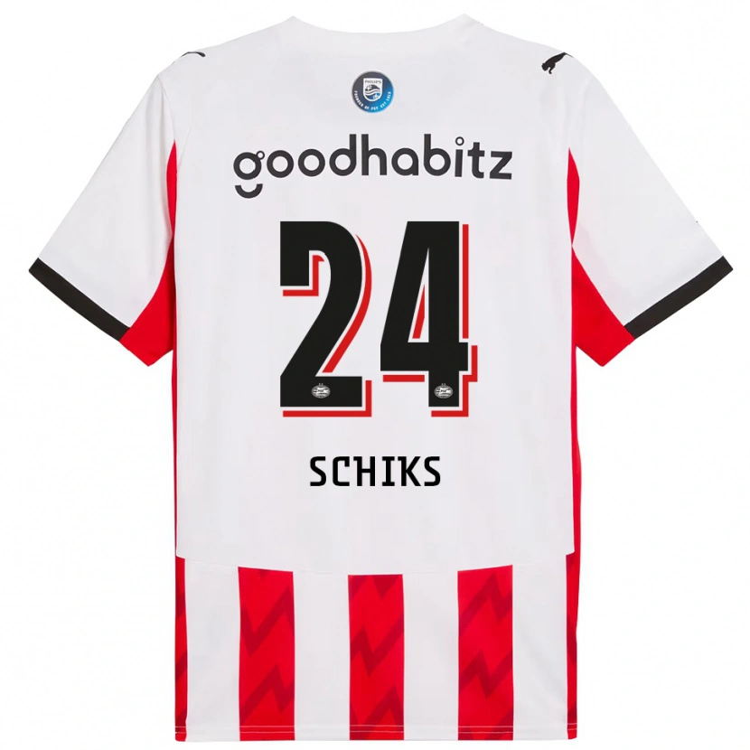 Danxen Women Niek Schiks #24 Red White Home Jersey 2025/26 T-Shirt