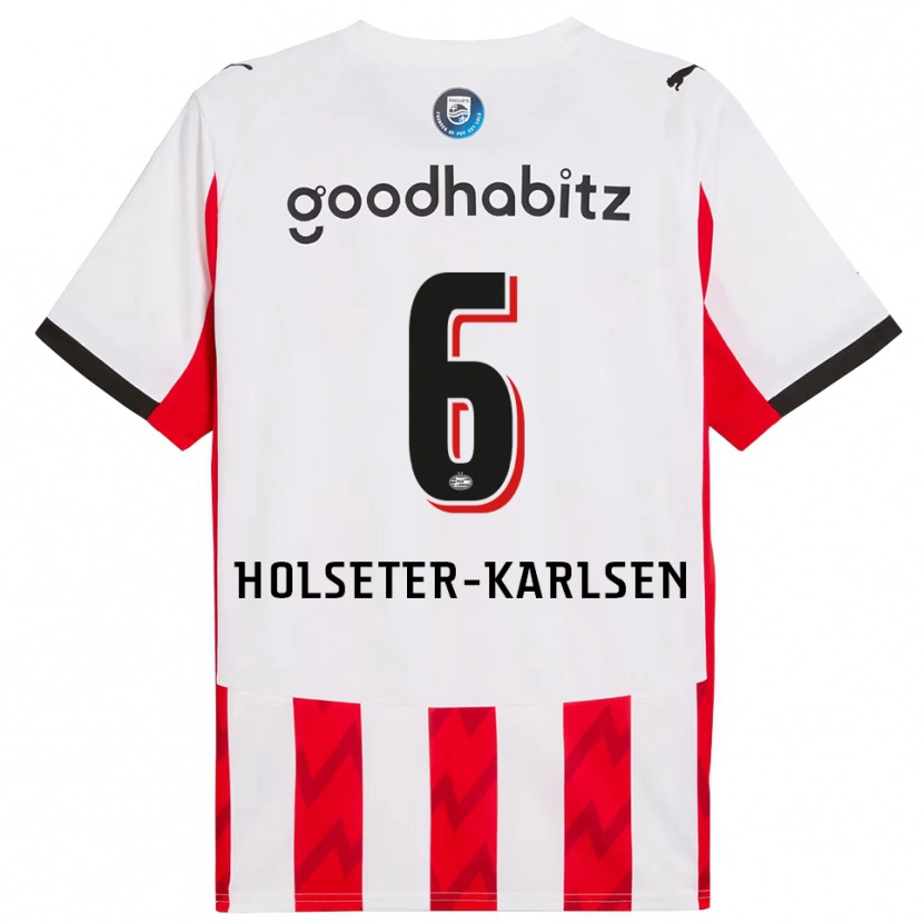 Danxen Women Philip Holseter-Karlsen #6 Red White Home Jersey 2025/26 T-Shirt
