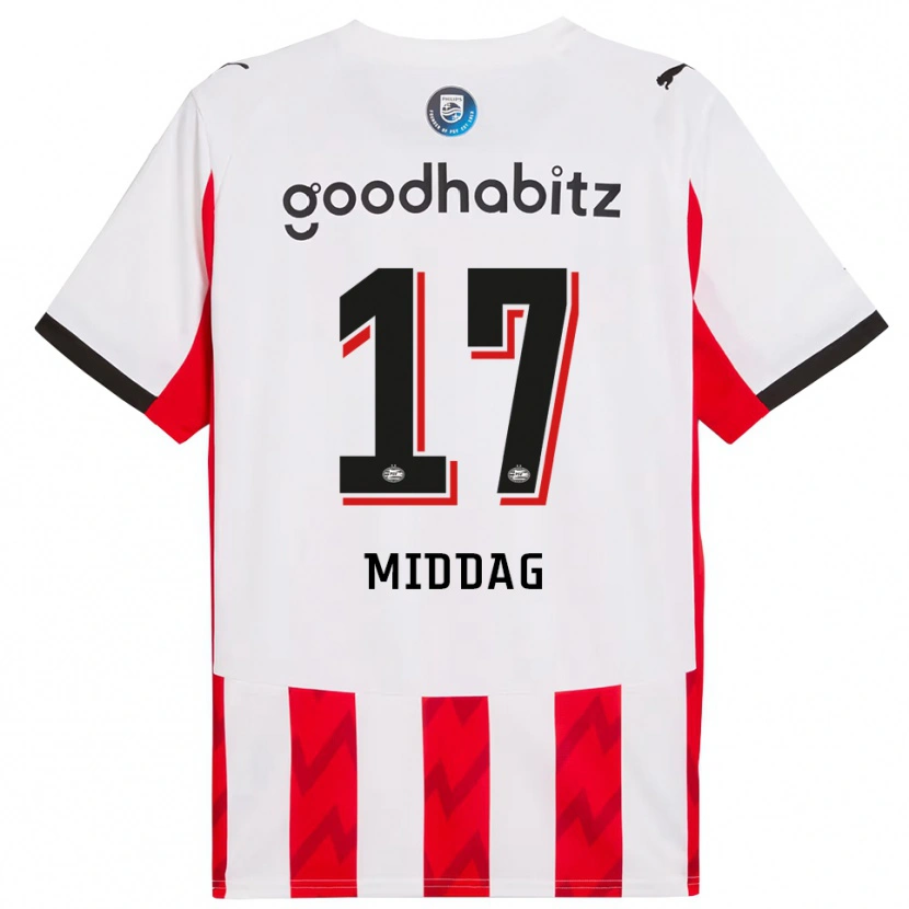 Danxen Women Isai Middag #17 Red White Home Jersey 2025/26 T-Shirt