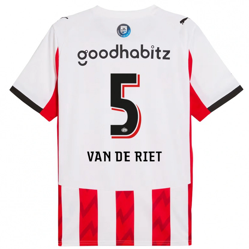 Danxen Women Raf Van De Riet #5 Red White Home Jersey 2025/26 T-Shirt