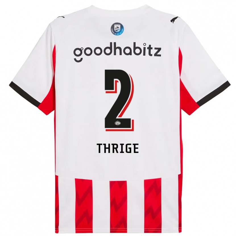 Danxen Women Sara Thrige #2 Red White Home Jersey 2025/26 T-Shirt