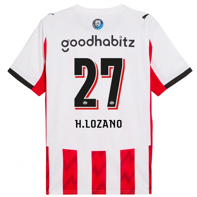 Danxen Women Hirving Lozano #27 Red White Home Jersey 2025/26 T-Shirt