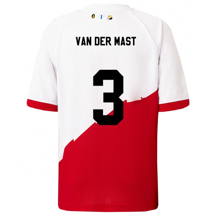 Danxen Women Hylke Van Der Mast #3 White Red Home Jersey 2025/26 T-Shirt