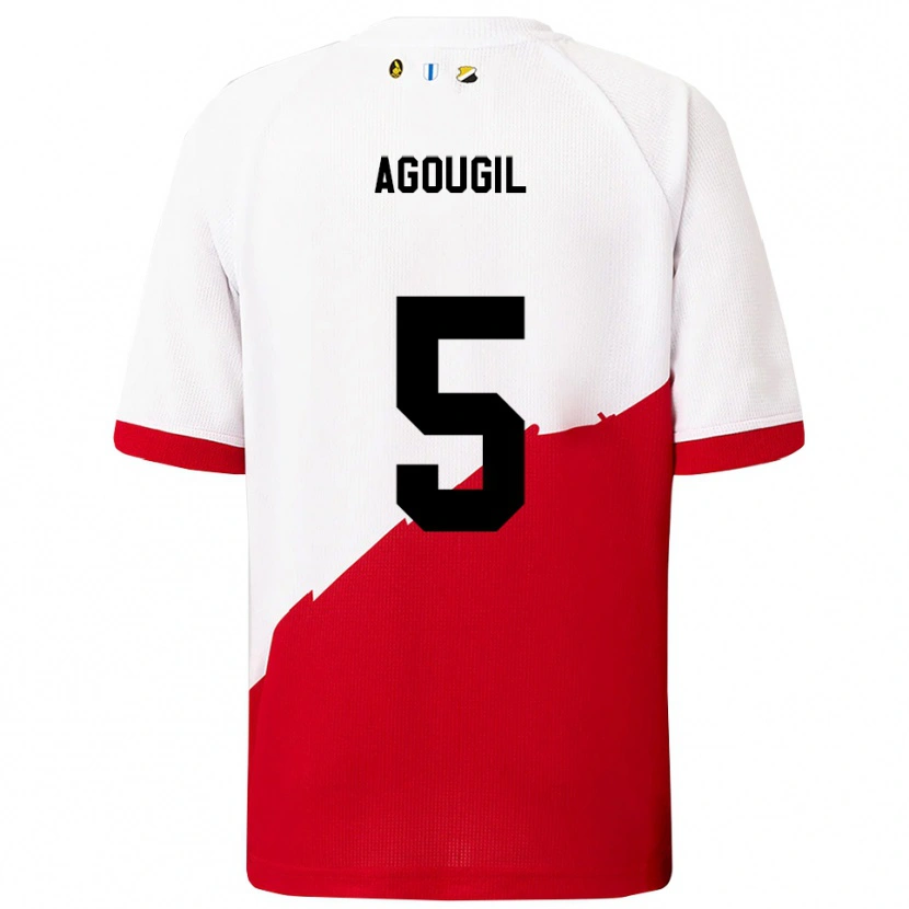 Danxen Women Oualid Agougil #5 White Red Home Jersey 2025/26 T-Shirt