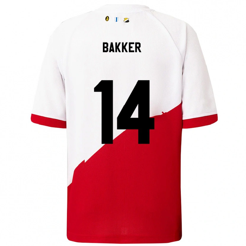 Danxen Women Eshly Bakker #14 White Red Home Jersey 2025/26 T-Shirt