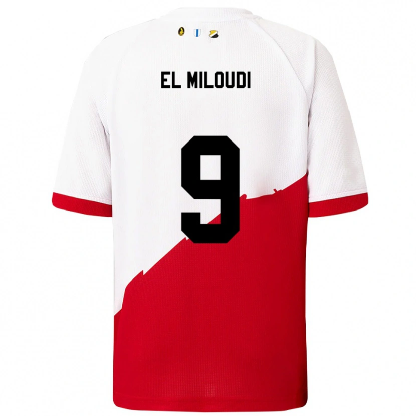 Danxen Women Rayan El Miloudi #9 White Red Home Jersey 2025/26 T-Shirt