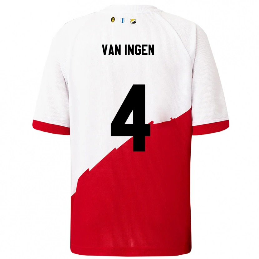 Danxen Women Thijs Van Ingen #4 White Red Home Jersey 2025/26 T-Shirt
