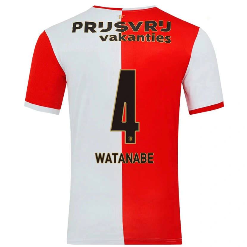 Danxen Women Tsuyoshi Watanabe #4 Red White Home Jersey 2025/26 T-Shirt