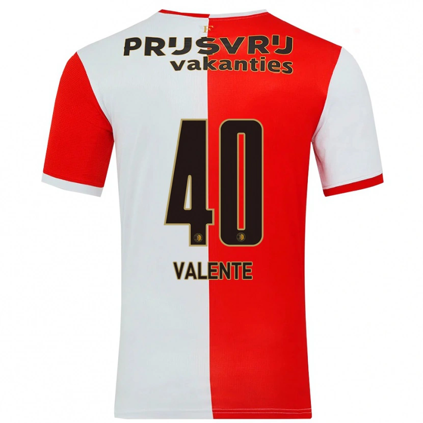 Danxen Women Luciano Valente #40 Red White Home Jersey 2025/26 T-Shirt