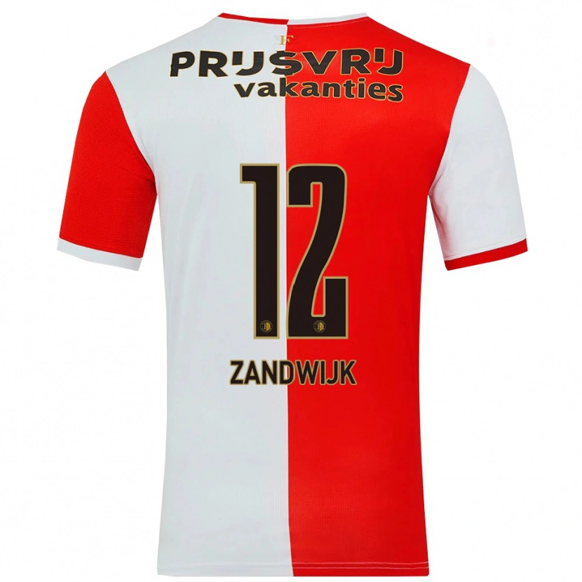 Danxen Women Tim Zandwijk #12 Red White Home Jersey 2025/26 T-Shirt