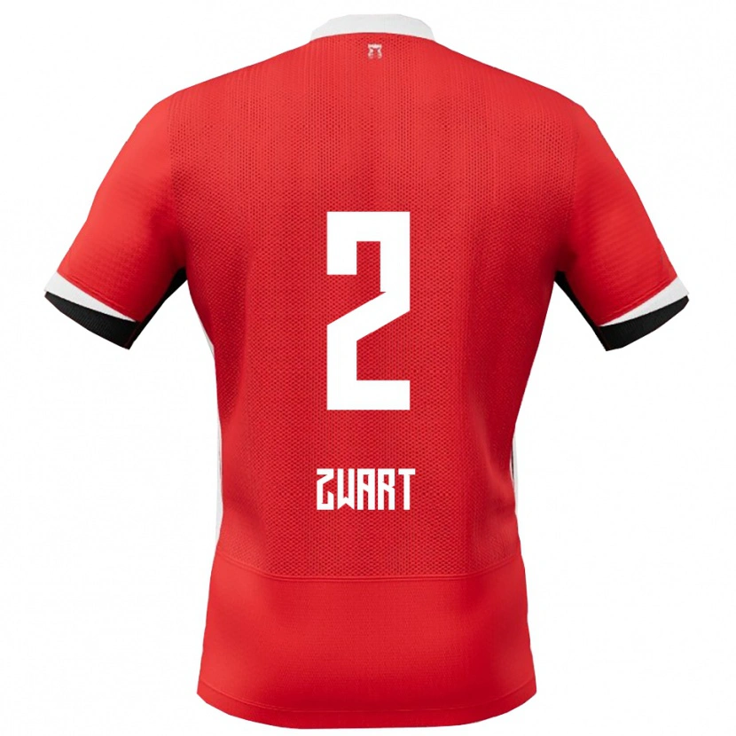 Danxen Women Jesper Zwart #2 Red White Home Jersey 2025/26 T-Shirt