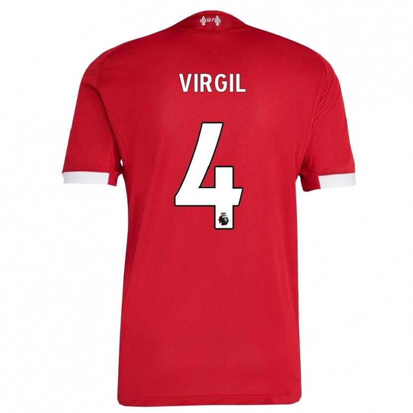 Danxen Women Virgil Van Dijk #4 Red White Home Jersey 2025/26 T-Shirt