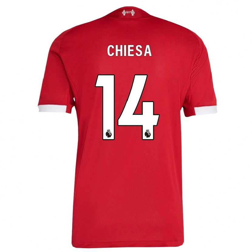 Danxen Women Federico Chiesa #14 Red White Home Jersey 2025/26 T-Shirt