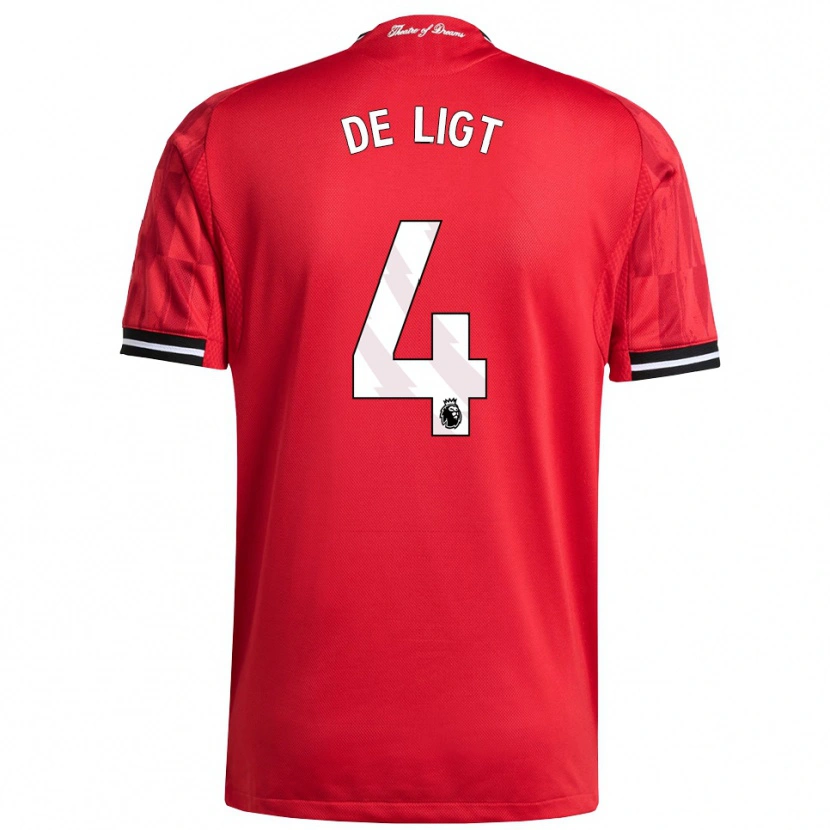 Danxen Women Matthijs De Ligt #4 Red Black White Home Jersey 2025/26 T-Shirt