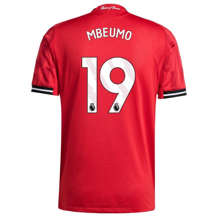 Danxen Women Bryan Mbeumo #19 Red Black White Home Jersey 2025/26 T-Shirt
