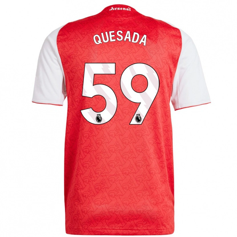 Danxen Women Elián Quesada #59 Red White Home Jersey 2025/26 T-Shirt