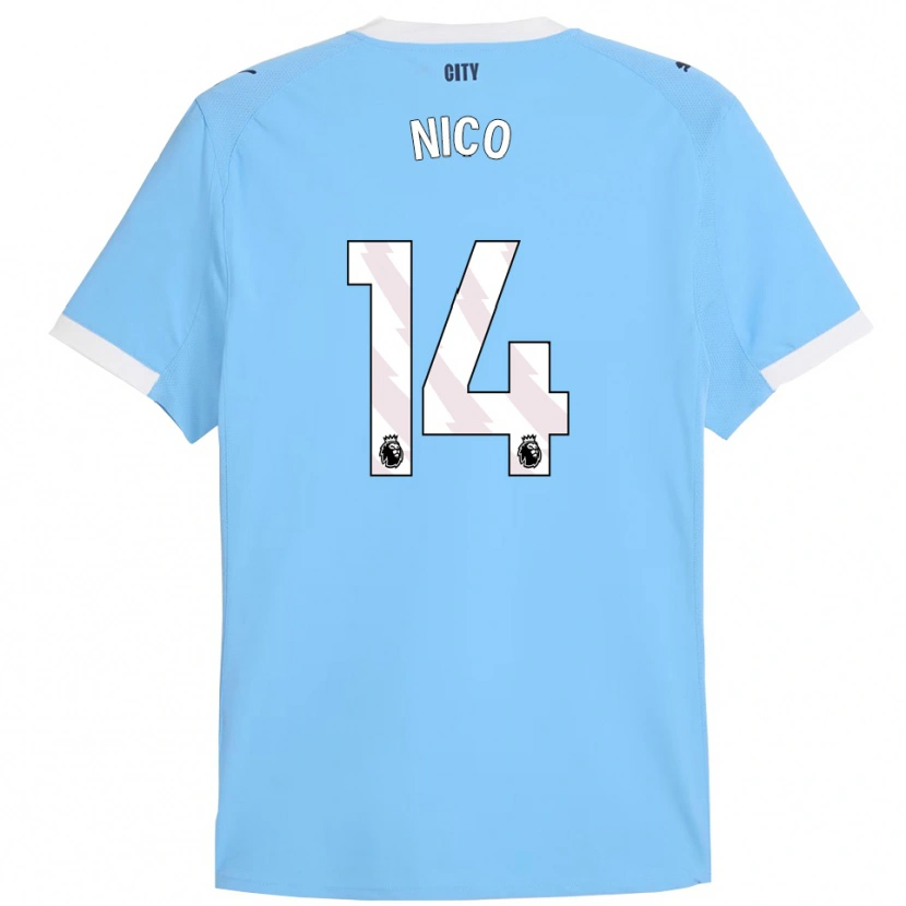 Danxen Women Nico González #14 Sky Blue White Home Jersey 2025/26 T-Shirt