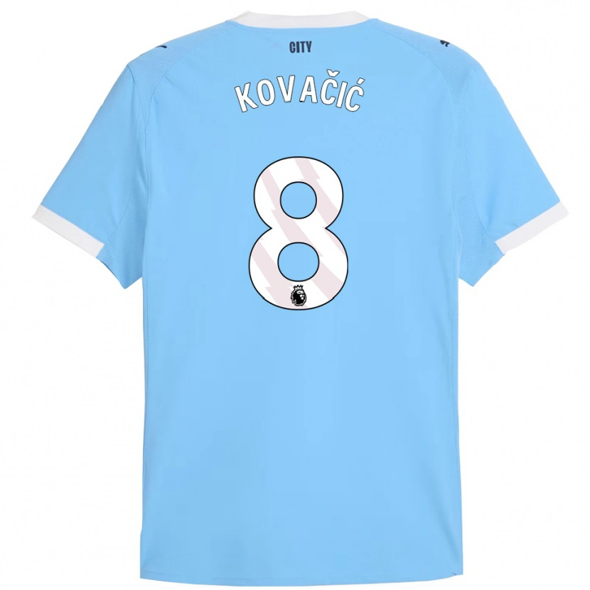 Danxen Women Mateo Kovacic #8 Sky Blue White Home Jersey 2025/26 T-Shirt
