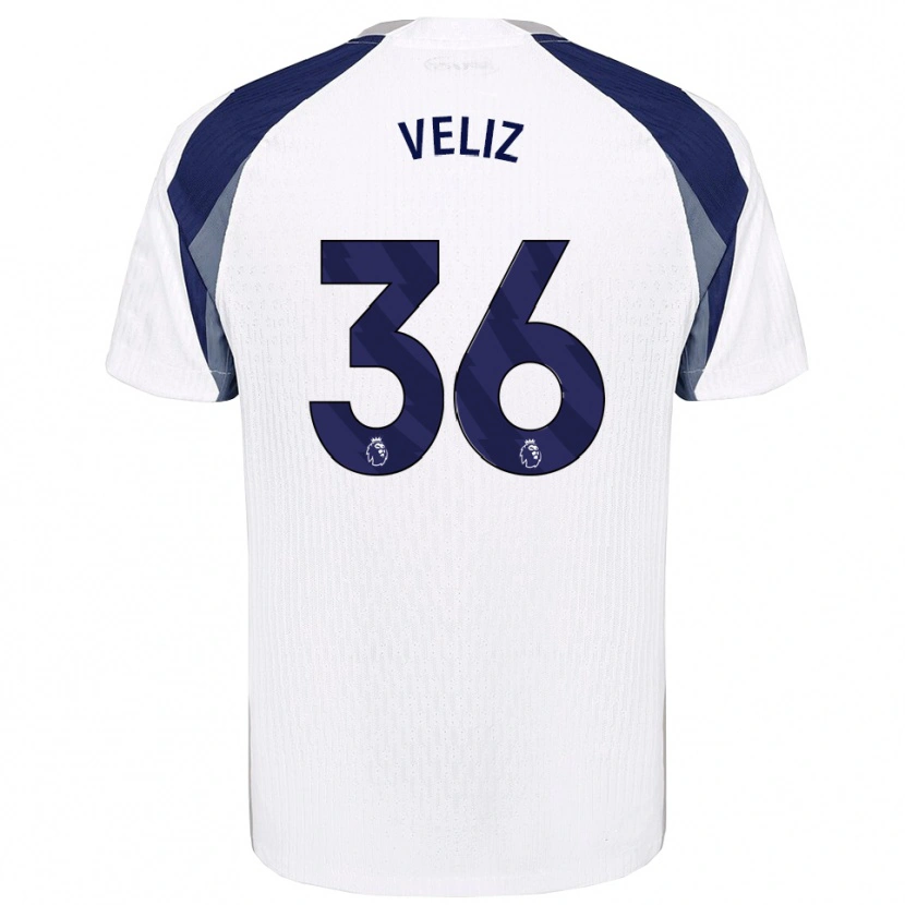 Danxen Women Alejo Véliz #36 White Navy Home Jersey 2025/26 T-Shirt