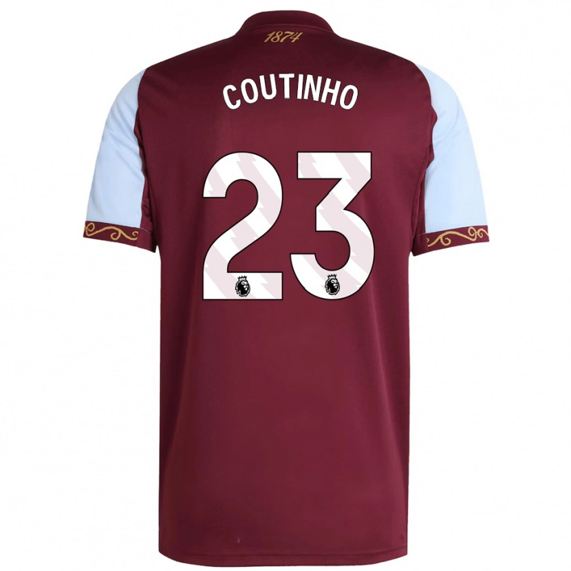 Danxen Women Philippe Coutinho #23 Burgundy Sky Blue Home Jersey 2025/26 T-Shirt