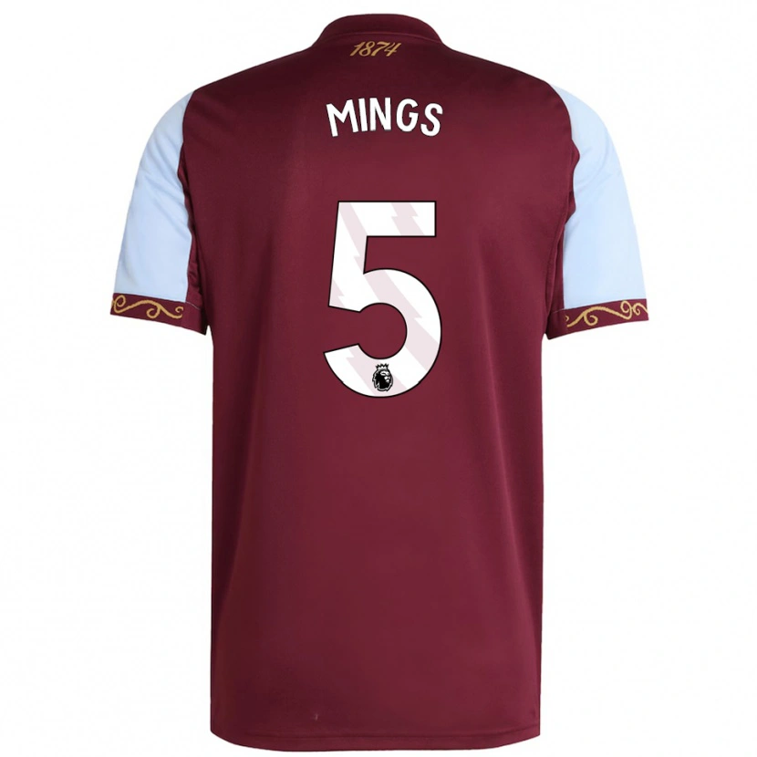 Danxen Women Tyrone Mings #5 Burgundy Sky Blue Home Jersey 2025/26 T-Shirt